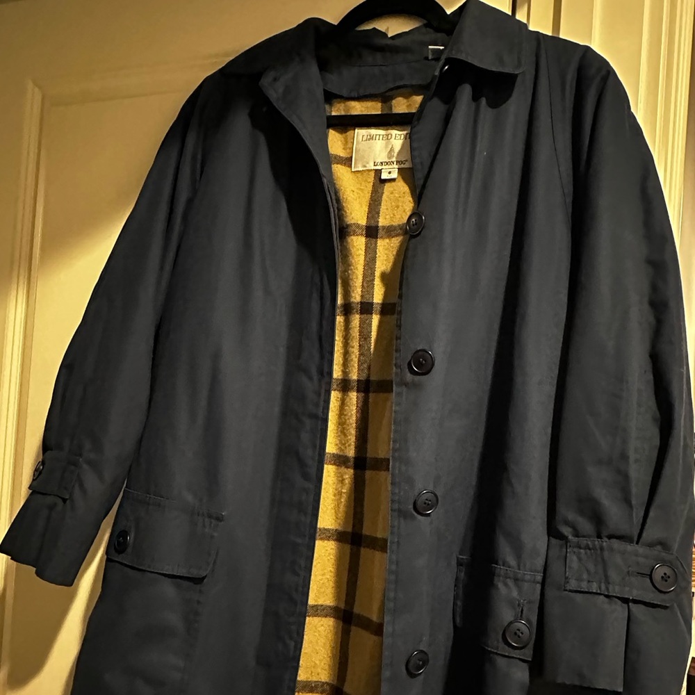 London Fog Limited Edition Paddington Navy Trench Rain Coat Size 6